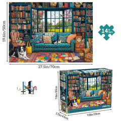 Chalzidar Cozy Study puzzle poster inside guides assembly.