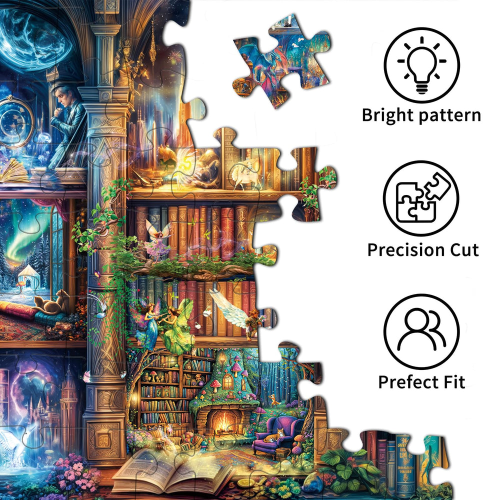 Chalzidar Enchanted Library puzzle magician figure sparks curiosity