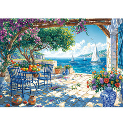 Chalzidar Summer Coast 1000-piece puzzle laid out for focus and family-friendly fun