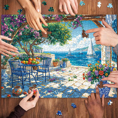 Chalzidar Summer Coast completed puzzle displayed as wall decor