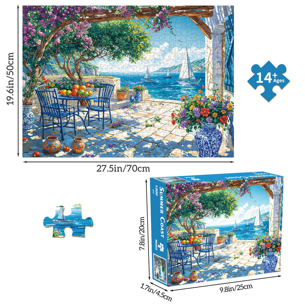 Chalzidar Summer Coast puzzle packaging box shown as a gift-ready presentation