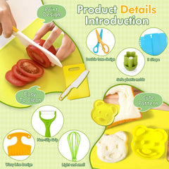 Chanking 17-piece kids knife set cutting boards enable safe child led prep