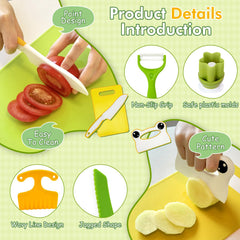 Chanking kids knife set orange crinkle cutter for fun ergonomic cutting
