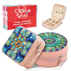 CharySim Mandral Blue diamond art jewelry boxes dual kit for DIY crafting sessions