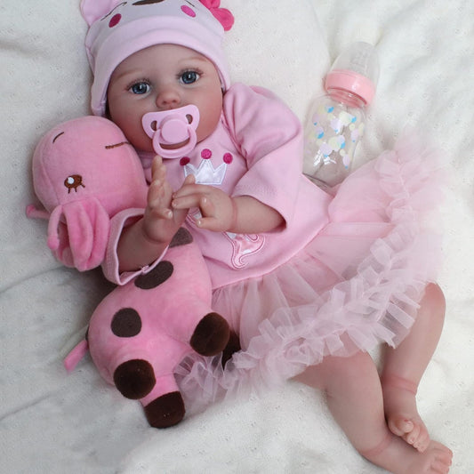 CHAREX Lucy doll with pink crown skirt for immersive pretend play