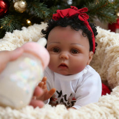 CHAREX Reborn black doll with 3-4 vinyl limbs and realistic details.