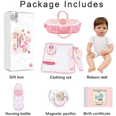 CHAREX Reborn Baby Doll magnetic pacifier for soothing interactive moments.