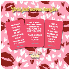 Charge It 2 The Game Girls Night Edition compact travel case for on-the-go fun.