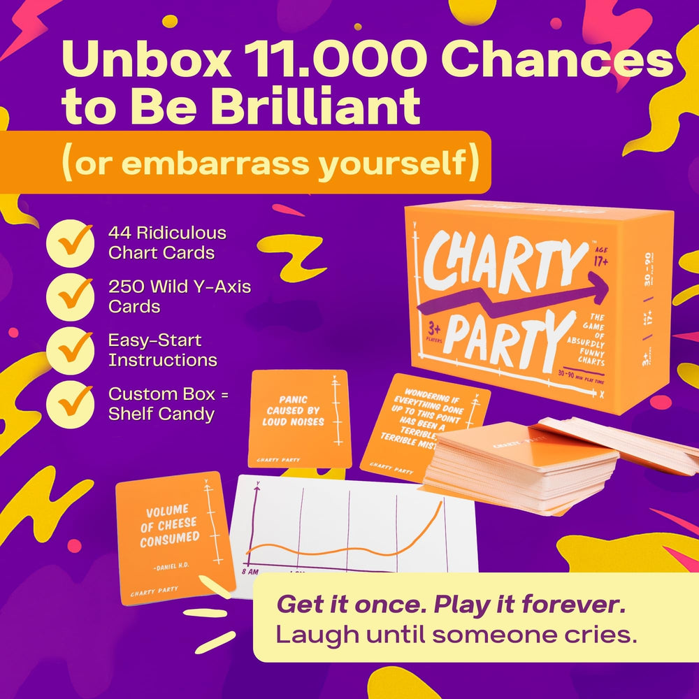 Charty Party card stock feels premium and durable for repeat play.