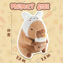 CHDBLOCK Capybara rabbit plush close-up shows soft texture for cozy snuggles