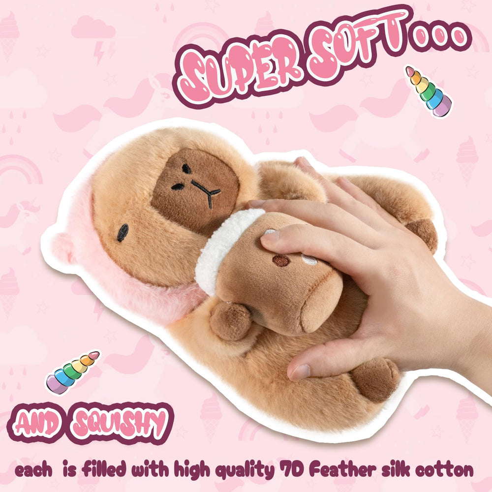 CHDBLOCK Unicorn Capybara Plush with bubble tea prop for playful charm.