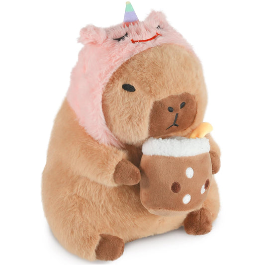 CHDBLOCK Unicorn Capybara Plush face close-up for cozy hugs.