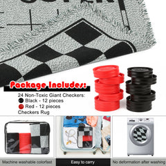 Chdousha durable, fade-resistant giant checkers mat.