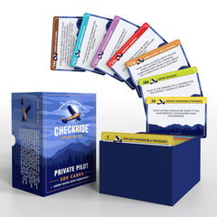 Checkride Study Guide private pilot VFR flashcards front view for portable study.