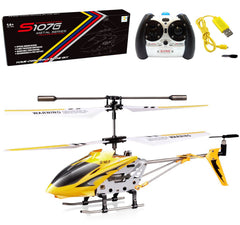 Cheerwing S107 Phantom yellow front view highlights compact size for easy indoor use.