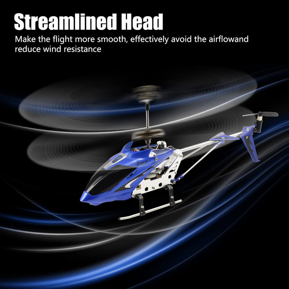 Compact Cheerwing helicopter held indoors to show size and handling.
