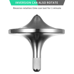 CHEETOP spinning top on concave crystal base shows stable balance.