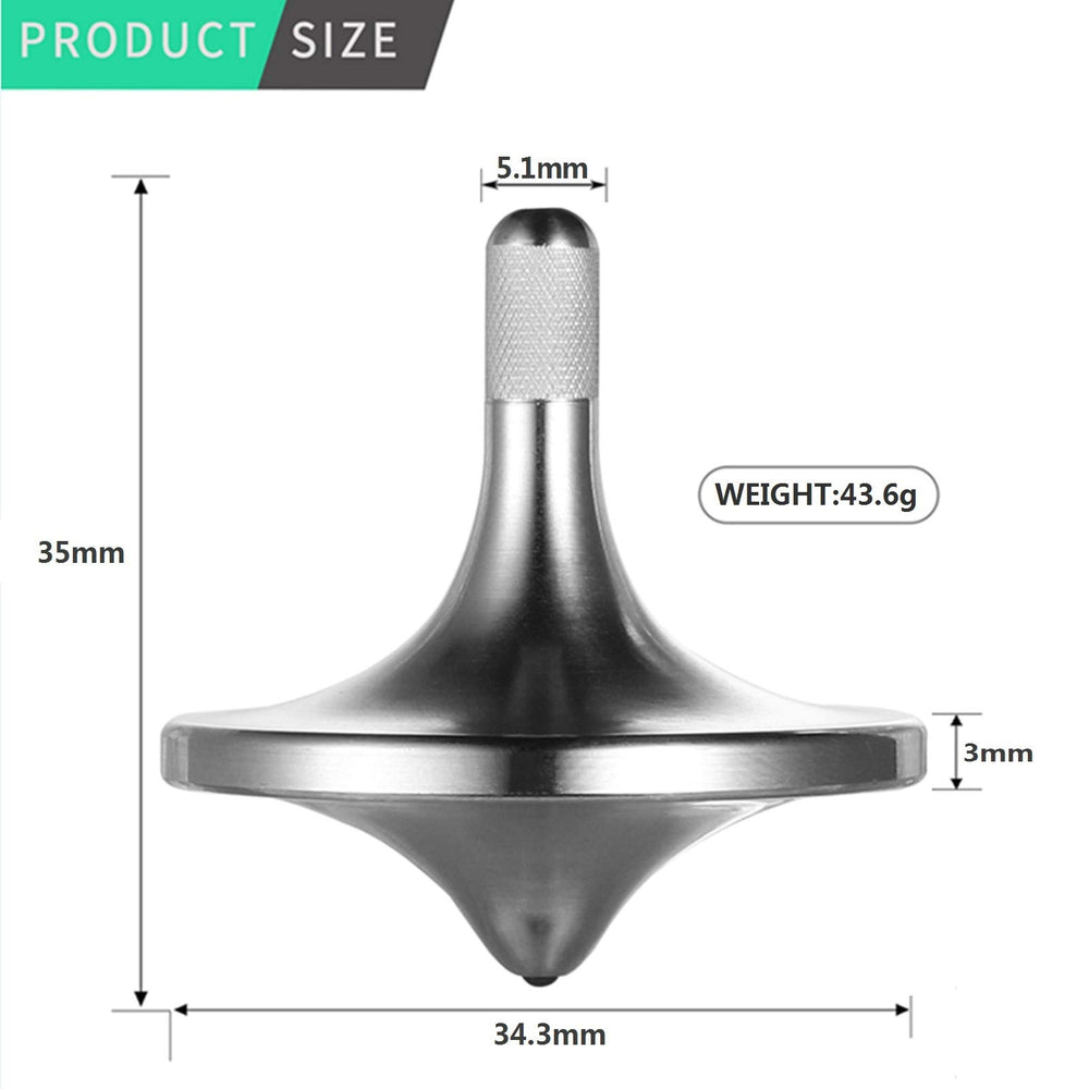 CHEETOP large-diameter spinning top demonstrates extended spins on the crystal base.