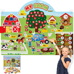 CHEFAN farm background felt board ready for storytelling and imagination.