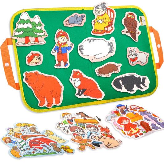 CHEFAN four-pack felt board story set for classroom storytelling and travel
