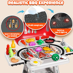 Cheffun Kids Grill Playset expandable side table supports chopping and organized play.