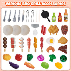 Cheffun Kids Grill Playset sink with water release for pretend cleanup after meals.
