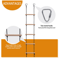 ChengFu backyard play setup with rope ladder promotes balance and coordination