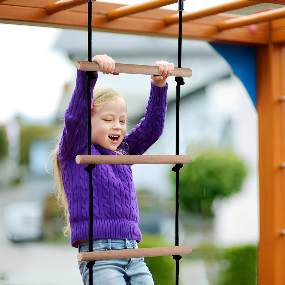 ChengFu kids balance and flexibility improve during imaginative climbing play