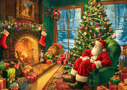 CHengQiSM Christmas puzzles box with festive fireplace scene, ideal for gifting