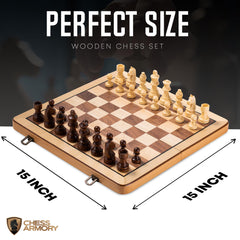 Inside travel storage compartments keep Chess Armory pieces secure during transit.