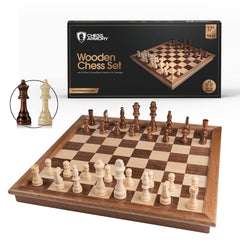 Chess Armory wooden chess board 17-inch with premium walnut surface for smooth play.