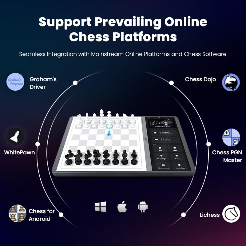 Chessnut Evo offers seamless platform integration for online and offline play.