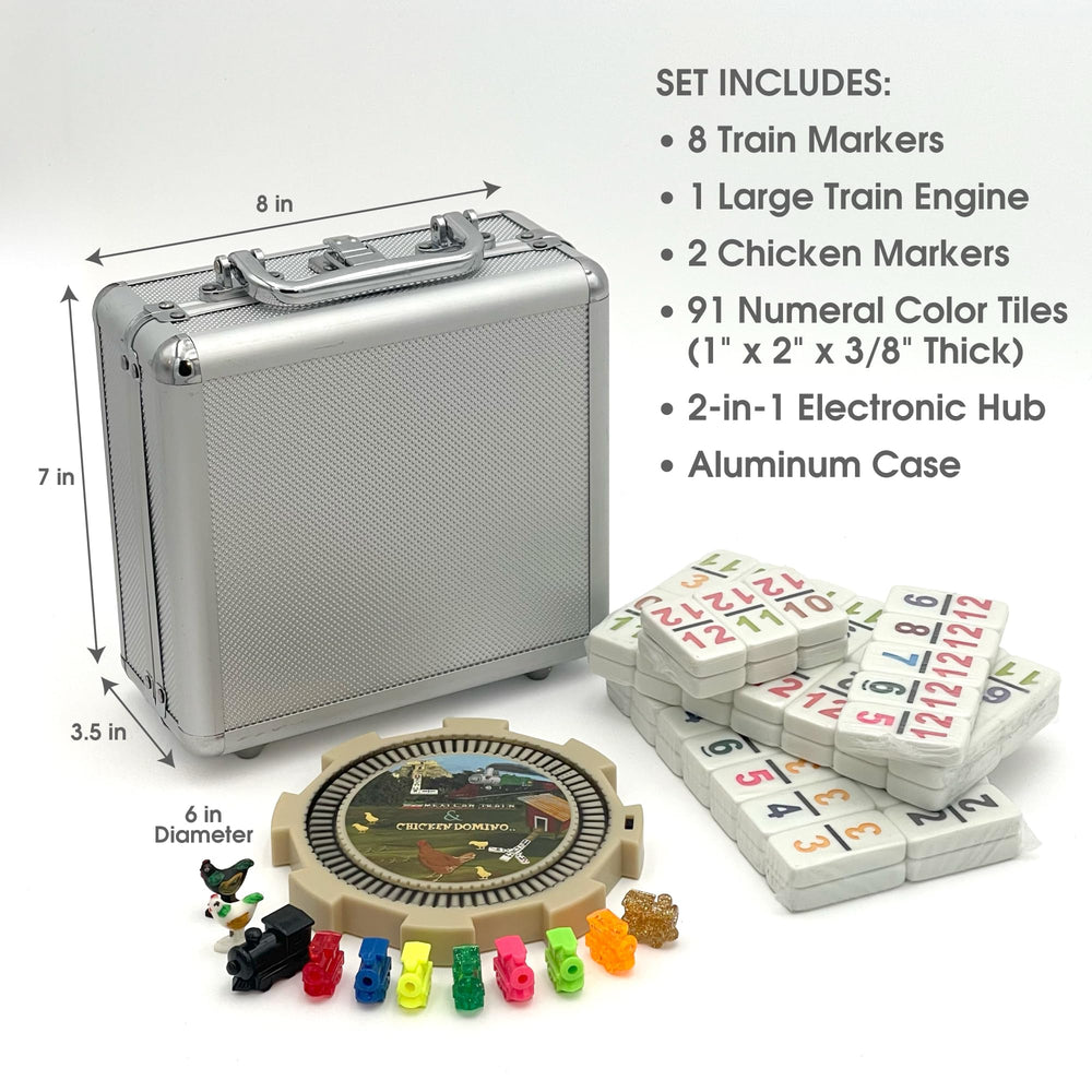 CHH plastic hub and train markers for organized Mexican Train play