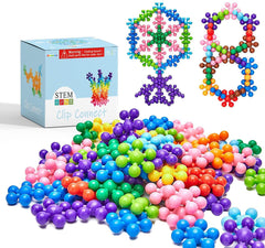 Chichalk Clip Connect interlocking pieces closing securely to foster hand-eye coordination.