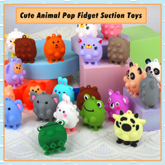 ChildFun rabbit animal pop toy provides suction play on windows or showers.