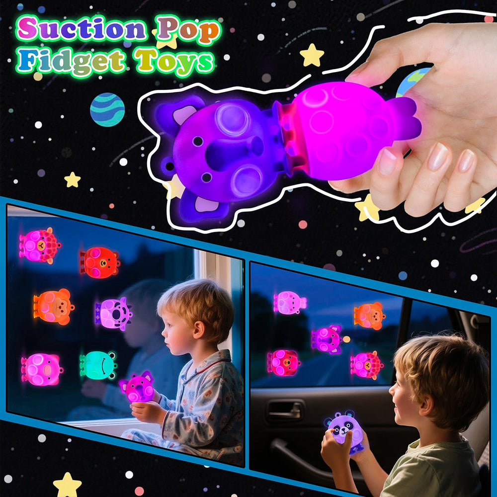 ChildFun light-up cat suction toy catches attention during car rides.