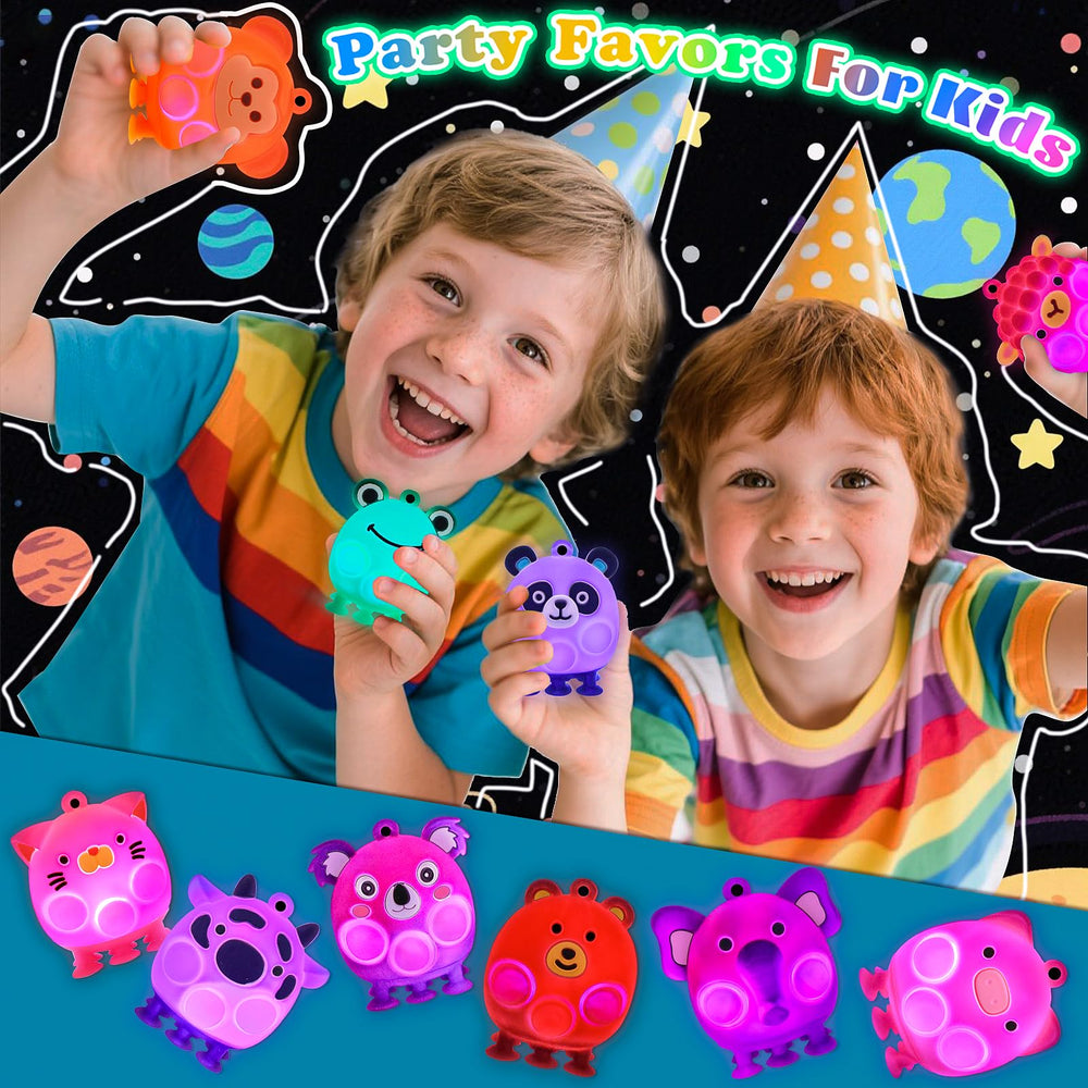 ChildFun light-up cow suction toy sticks to non-porous surfaces easily.