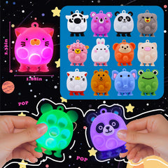 ChildFun light-up dog suction toy with keychain for backpacks and travel.