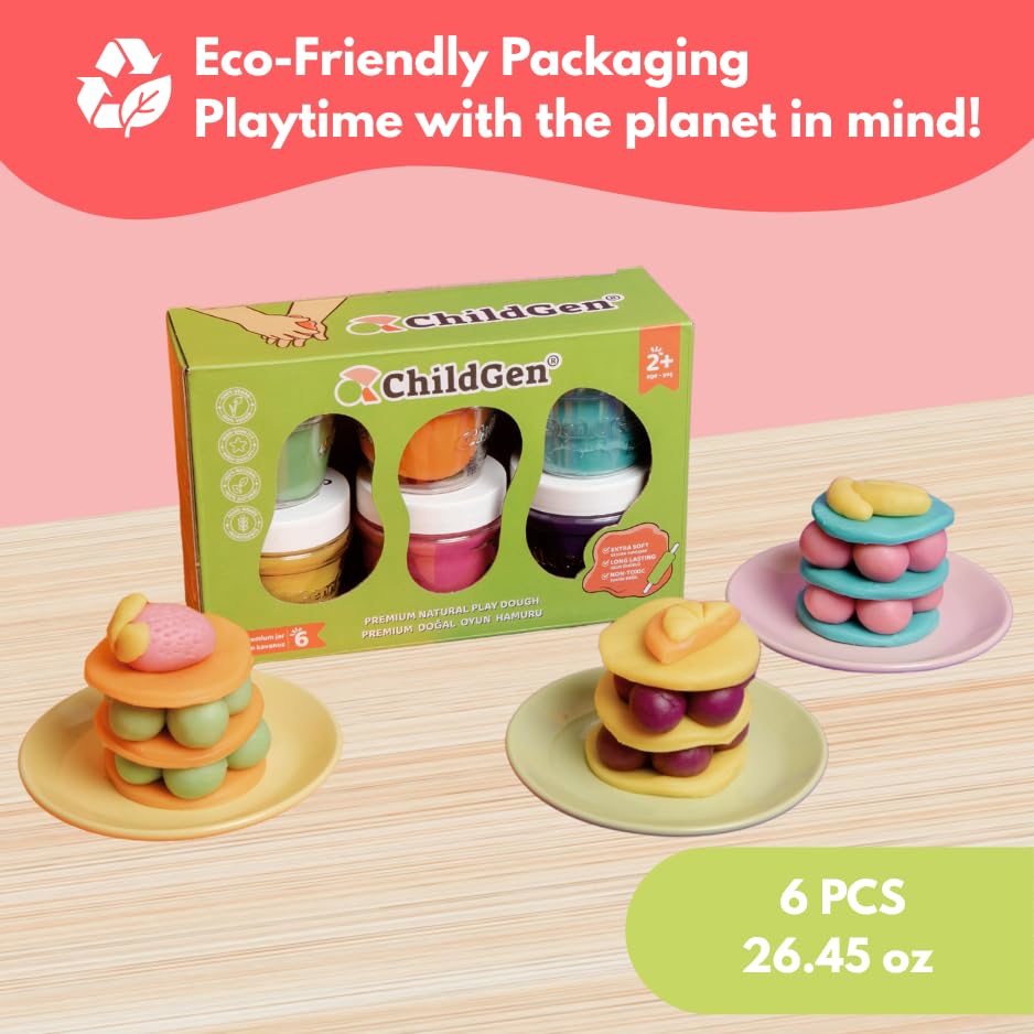 ChildGen six-pack pastel dough promotes group play and classroom craft.