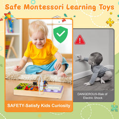 Chillife Busy Board Key Insertion and Rotation demonstrates cause-and-effect safely.