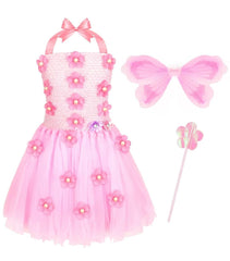 Chillife pink fairy costume includes wings for magical storytelling.