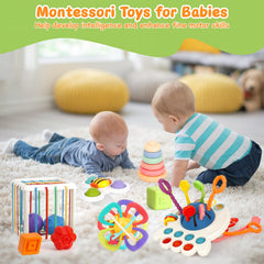Chillife suction cup spinner entertains baby during travel.