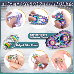 Chilvil fidget bike chain spinner with tactile motion and momentum