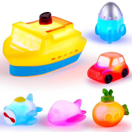 CHIMAGER LED bath toy boat glows in water for engaging bath time