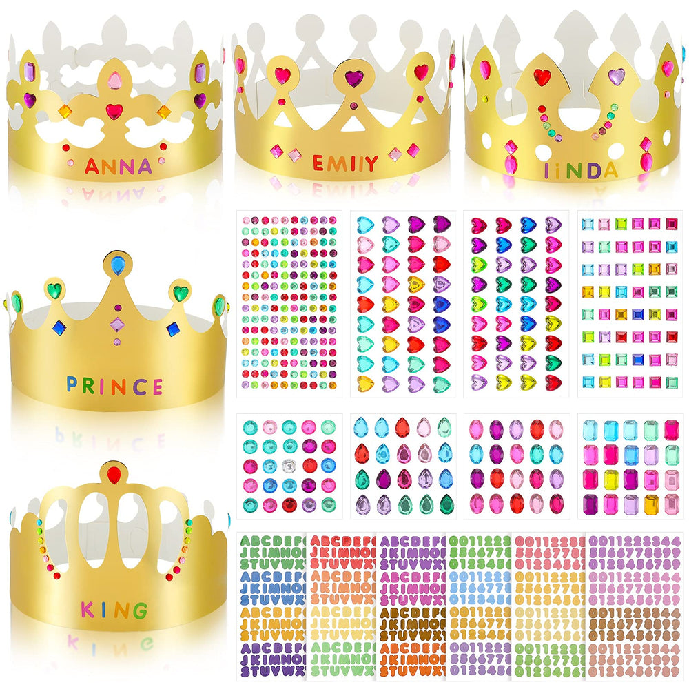 Chinco classic gold princess crowns for kids' party hats.