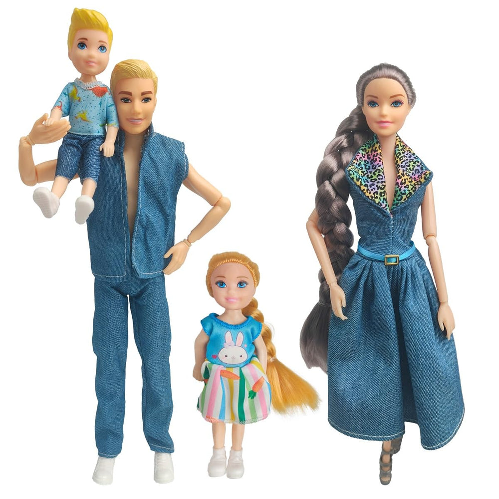 Chioldilly interactive family dolls set shown for imaginative play and storytelling.