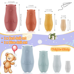 Chivao bear nesting dolls middle doll offers stackable fun to develop grip and coordination.