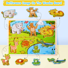 Chivao wooden peg puzzle fruits aids color recognition and pattern learning