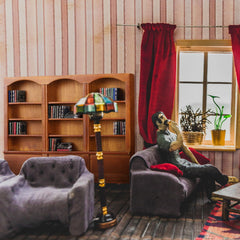Chivertion gift idea for dollhouse lovers, combining woodwork and books.