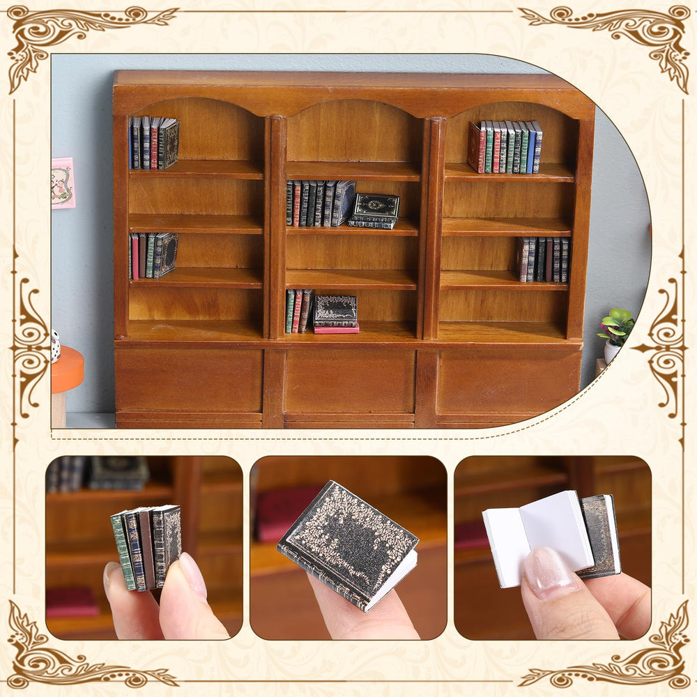 Chivertion miniature library shelf enhances dollhouse decor and play scenes.